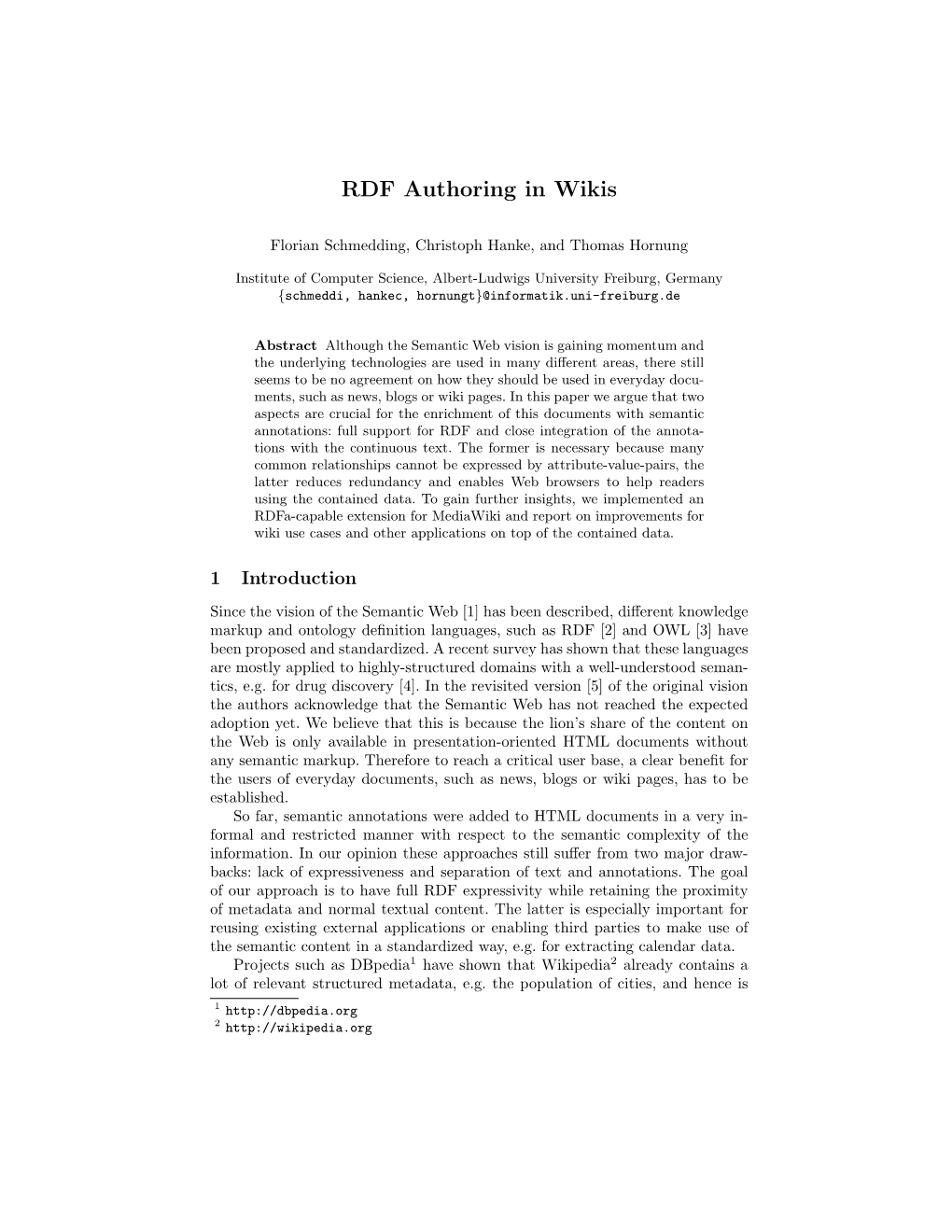 RDF Authoring in Wikis