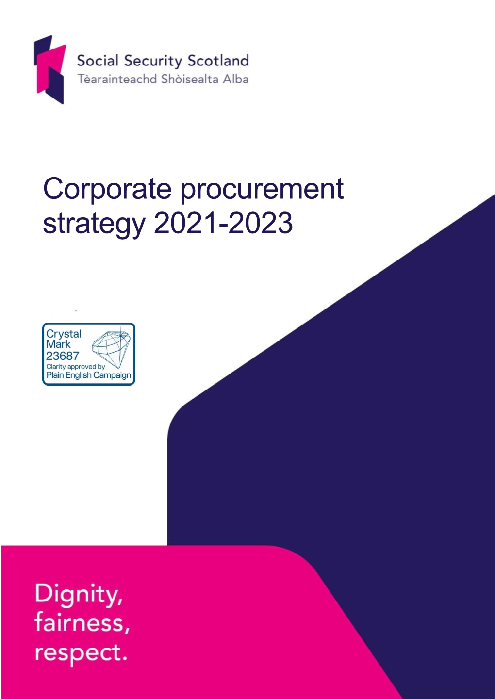 Corporate Procurement Strategy 2021-2023 Social Security Scotland