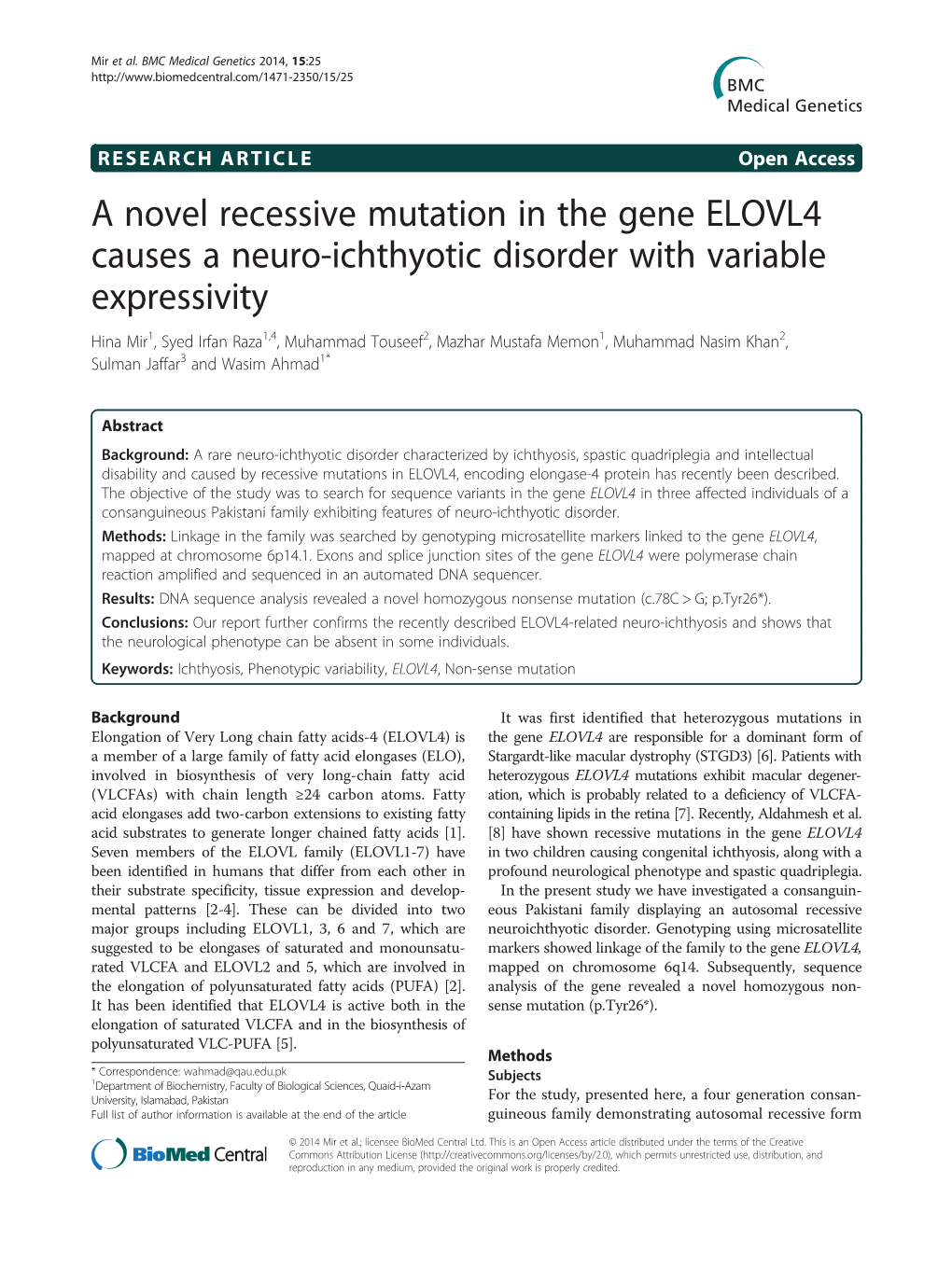 A Novel Recessive Mutation in the Gene ELOVL4 Causes a Neuro-Ichthyotic Disorder with Variable Expressivity