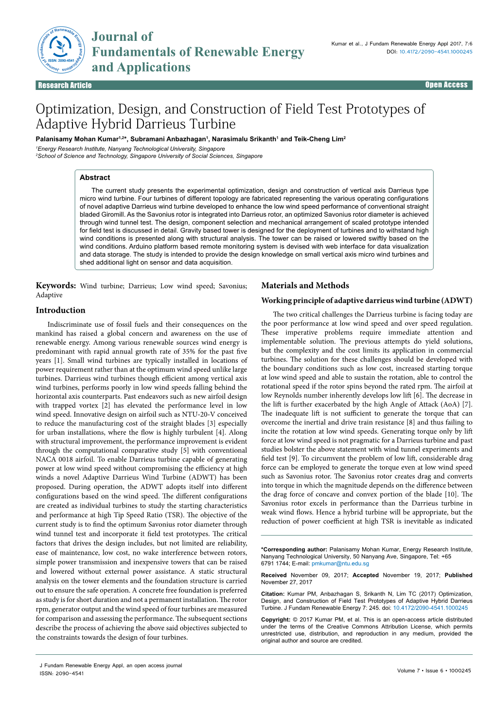 Optimization, Design, and Construction of Field Test