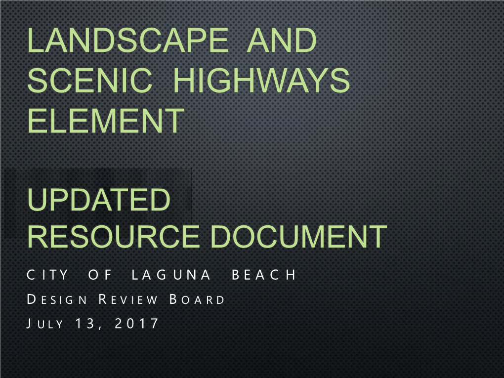 Landscape and Scenic Highways Element