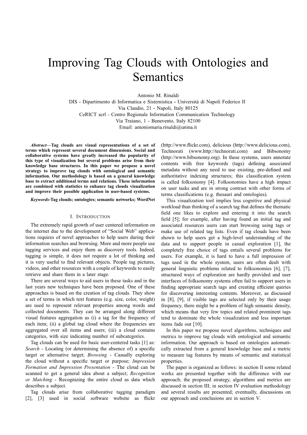 Improving Tag Clouds with Ontologies and Semantics