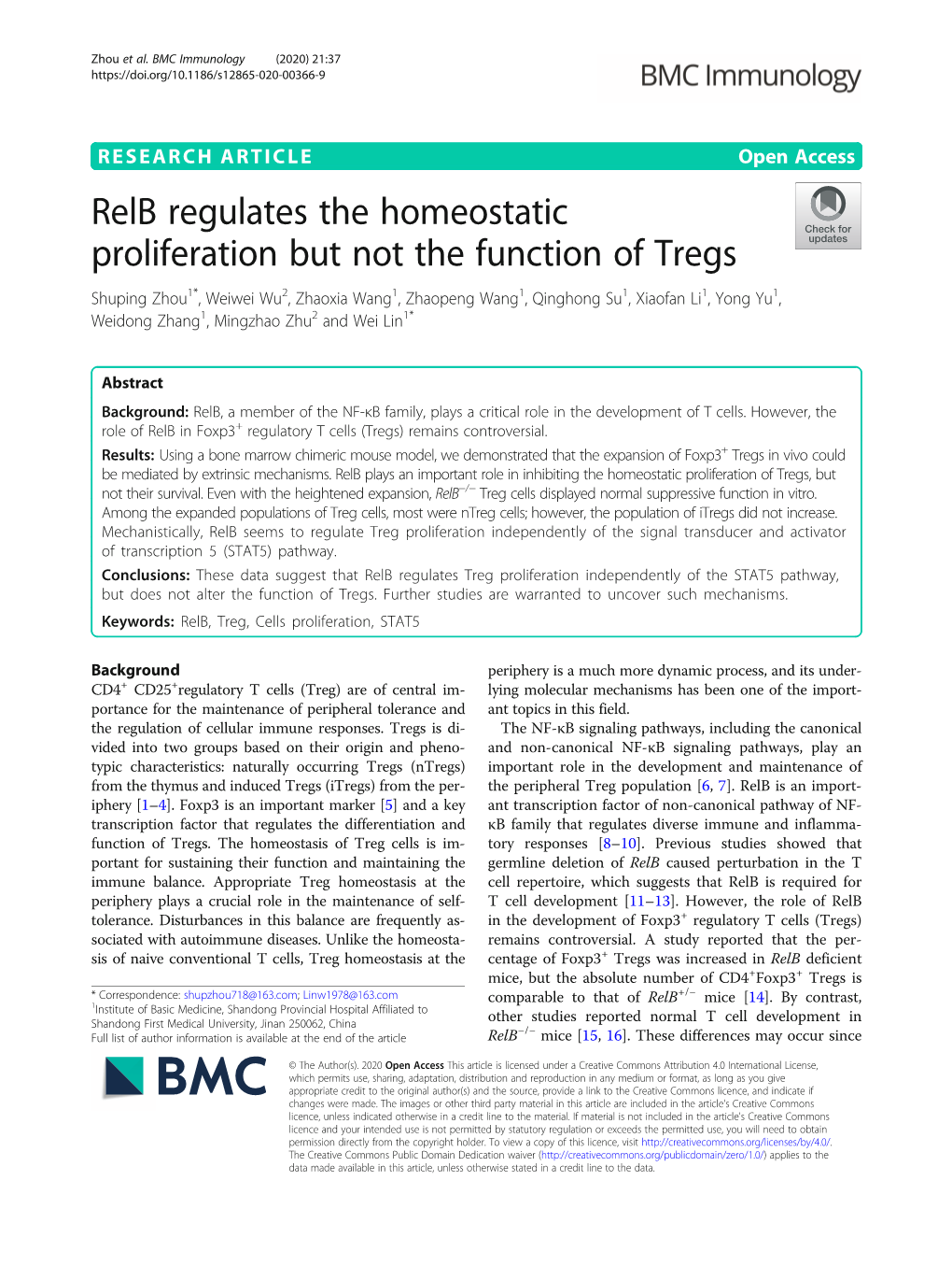 Relb Regulates the Homeostatic Proliferation but Not the Function Of