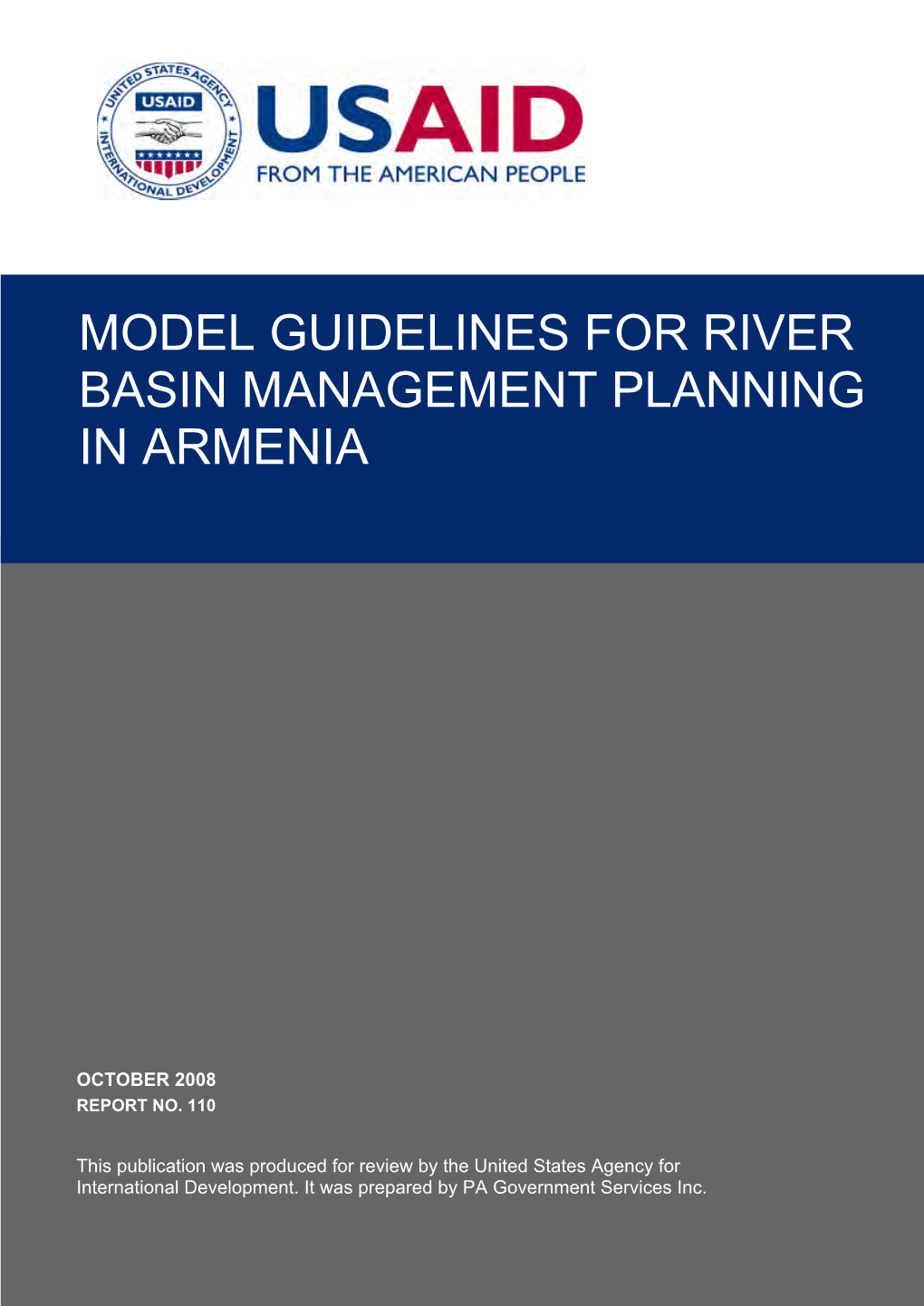 Model Guidelines for River Basin Management Planning