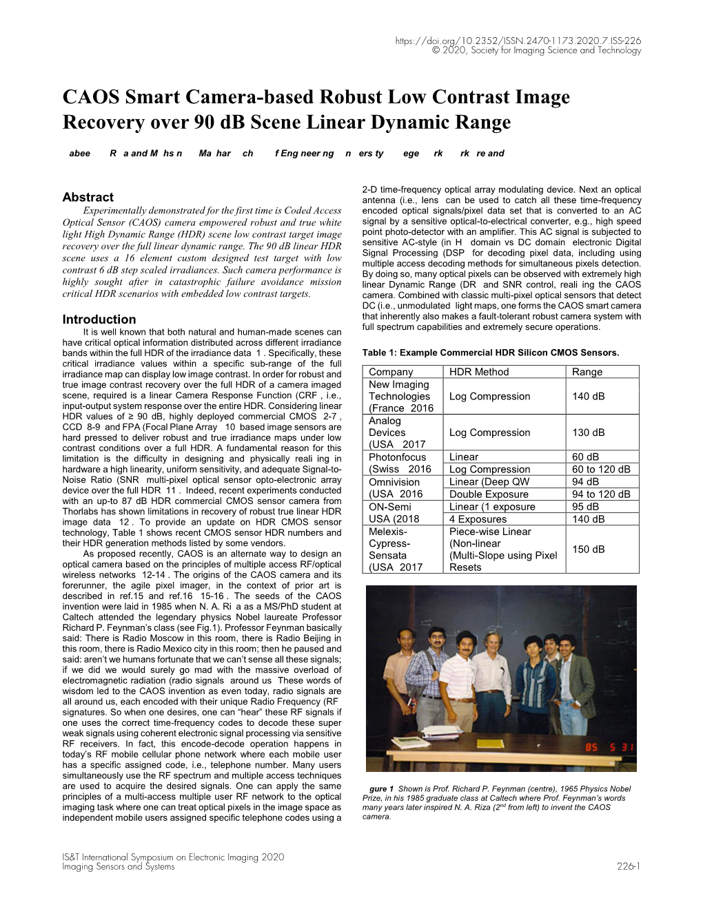 CAOS Smart Camera-Based Robust Low Contrast Image Recovery Over 90 Db Scene Linear Dynamic Range