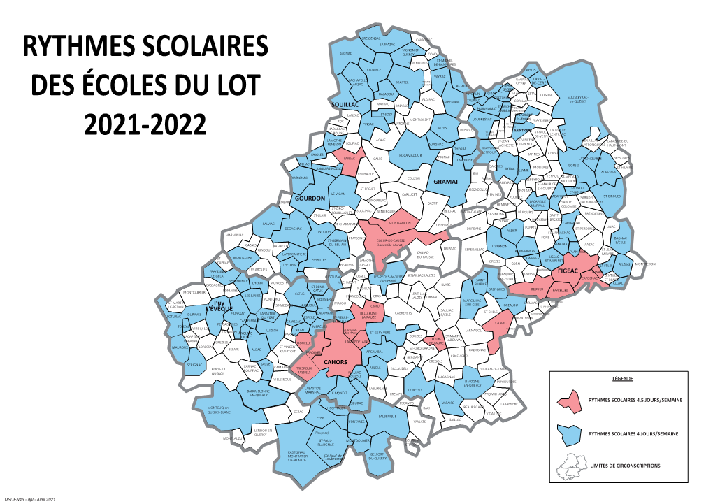 Carte Des Rythmes Scolaires 2021-2022