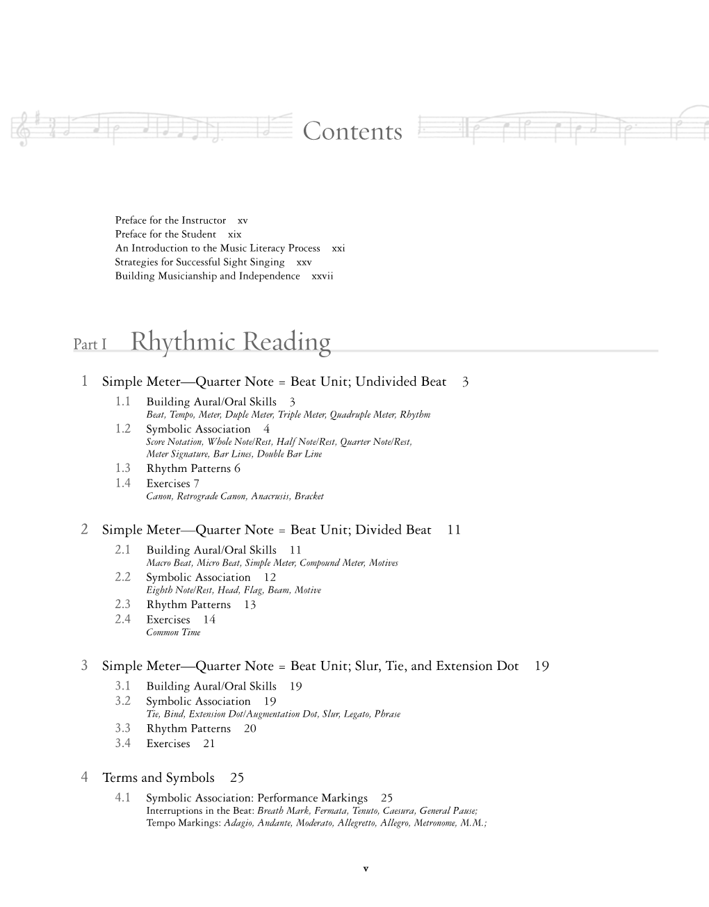 Contents Rhythmic Reading