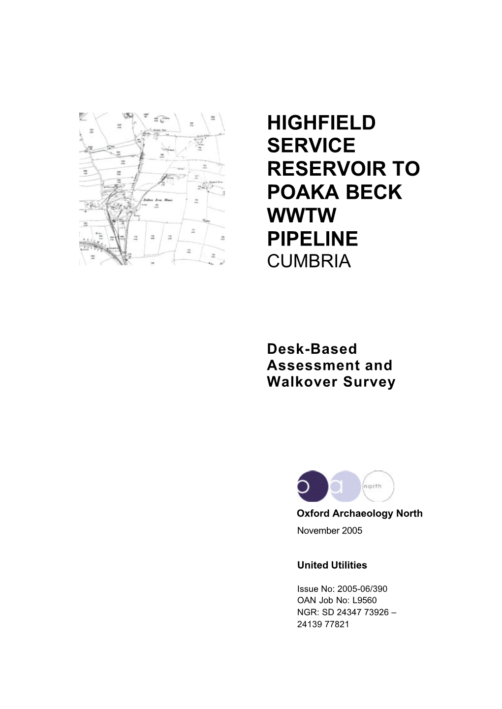 Highfield Service Reservoir to Poaka Beck Wwtw Pipeline Cumbria