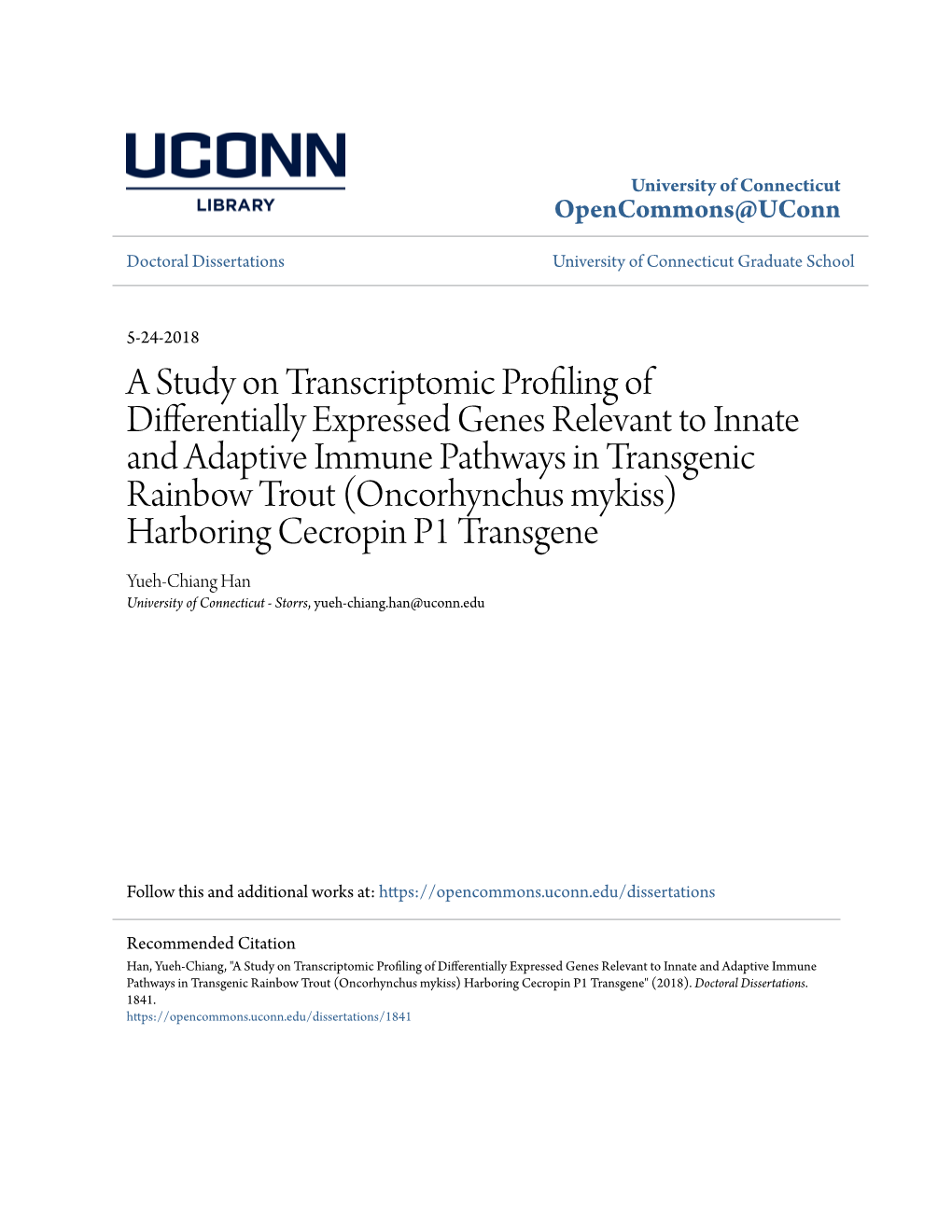 A Study on Transcriptomic Profiling of Differentially Expressed Genes Relevant to Innate and Adaptive Immune Pathways in Transge