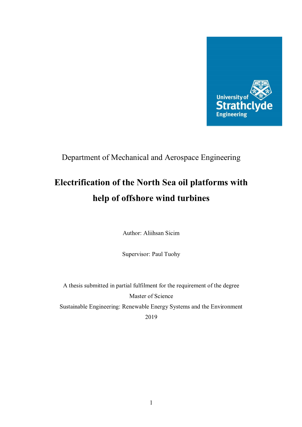 Electrification of the North Sea Oil Platforms with Help of Offshore Wind