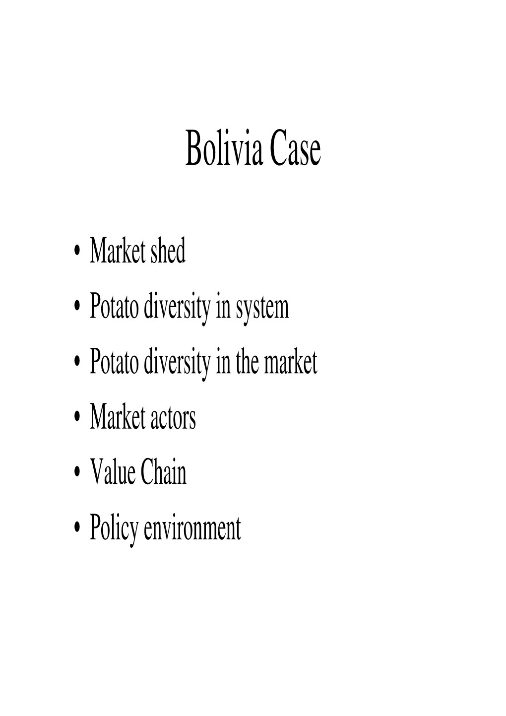 Bolivia Case