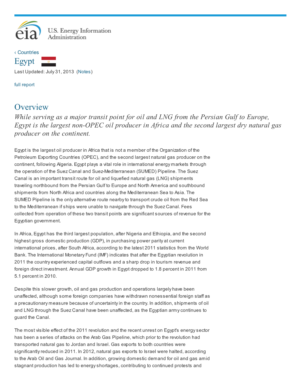 Egypt Overview