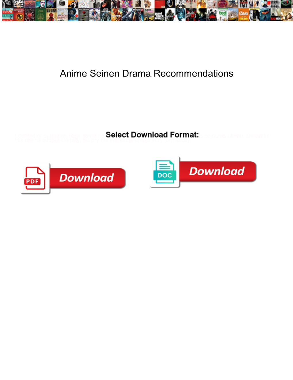 Anime Seinen Drama Recommendations