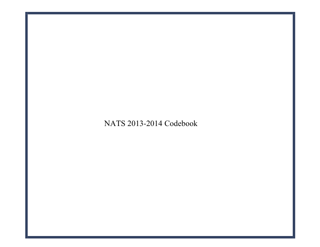 2013-2014 NATS Codebook