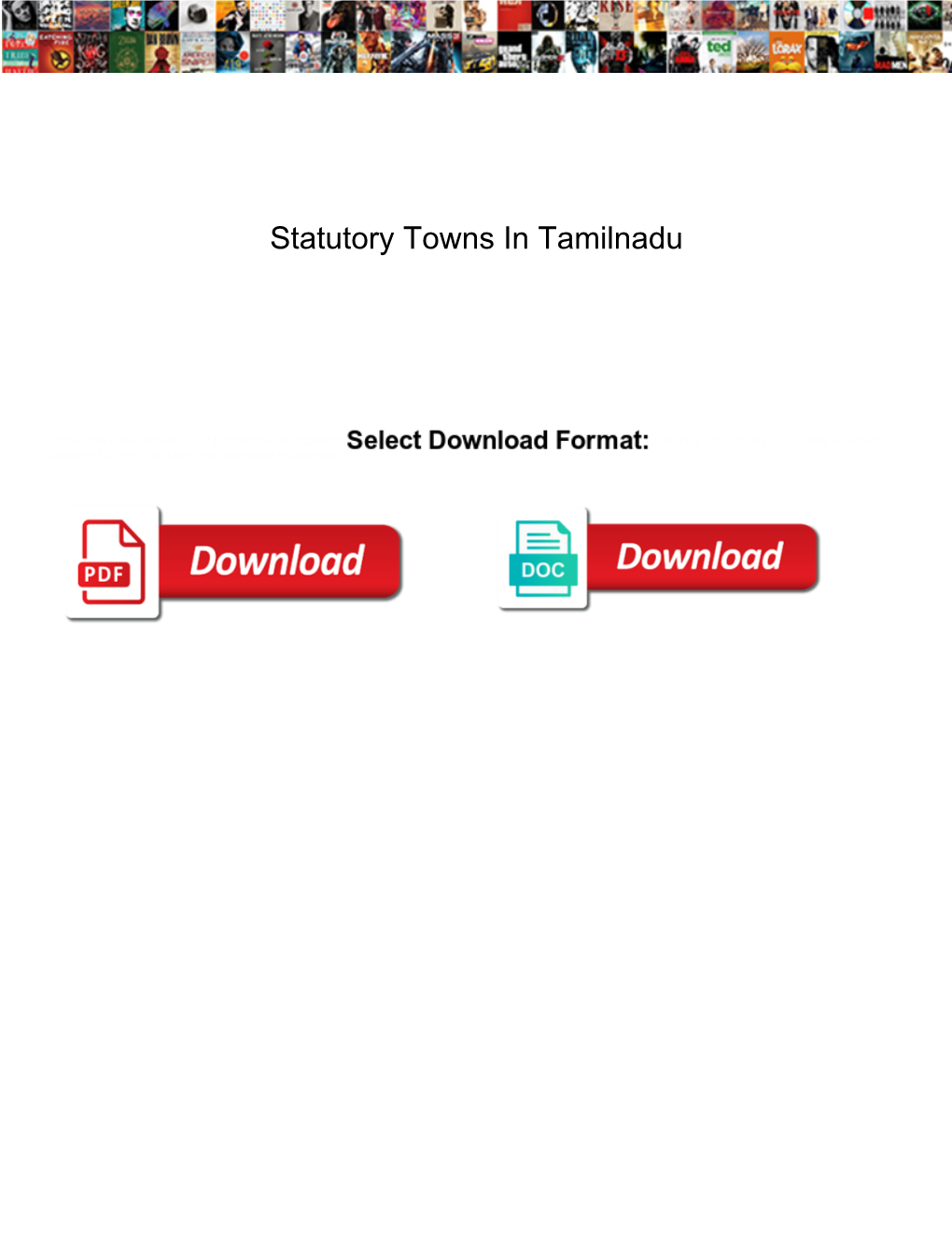 Statutory Towns in Tamilnadu