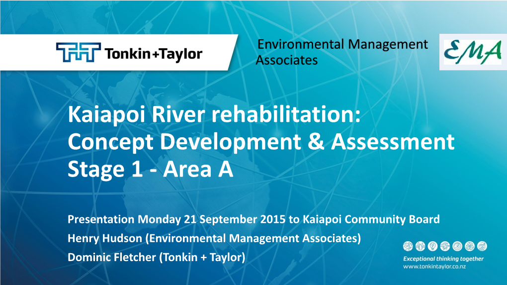 Kaiapoi River Rehabilitation: Concept Development & Assessment Stage 1 - Area A