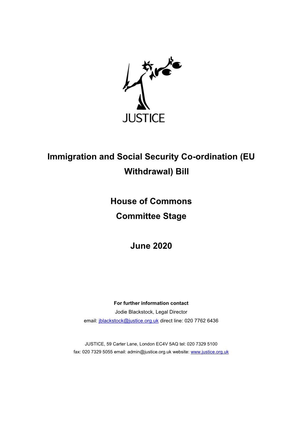 Immigration and Social Security Co-Ordination (EU Withdrawal) Bill