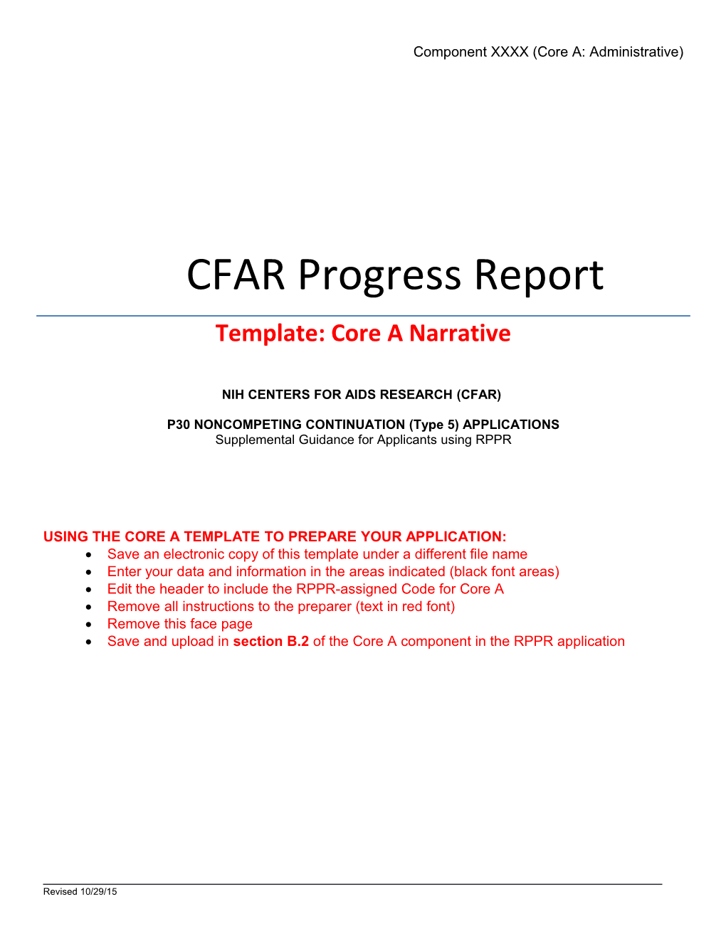 CFAR Progress Report