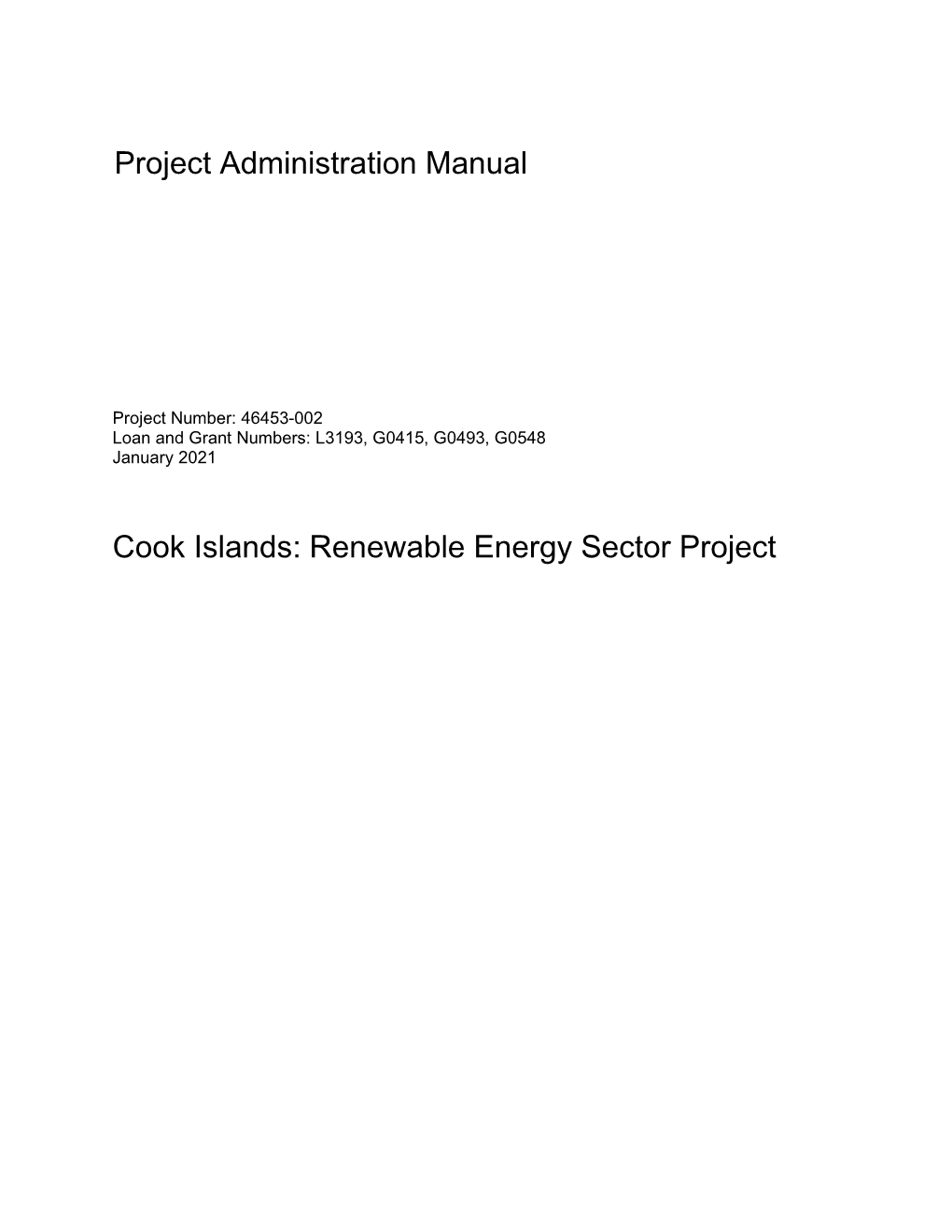 Renewable Energy Sector Project Project Administration Manual