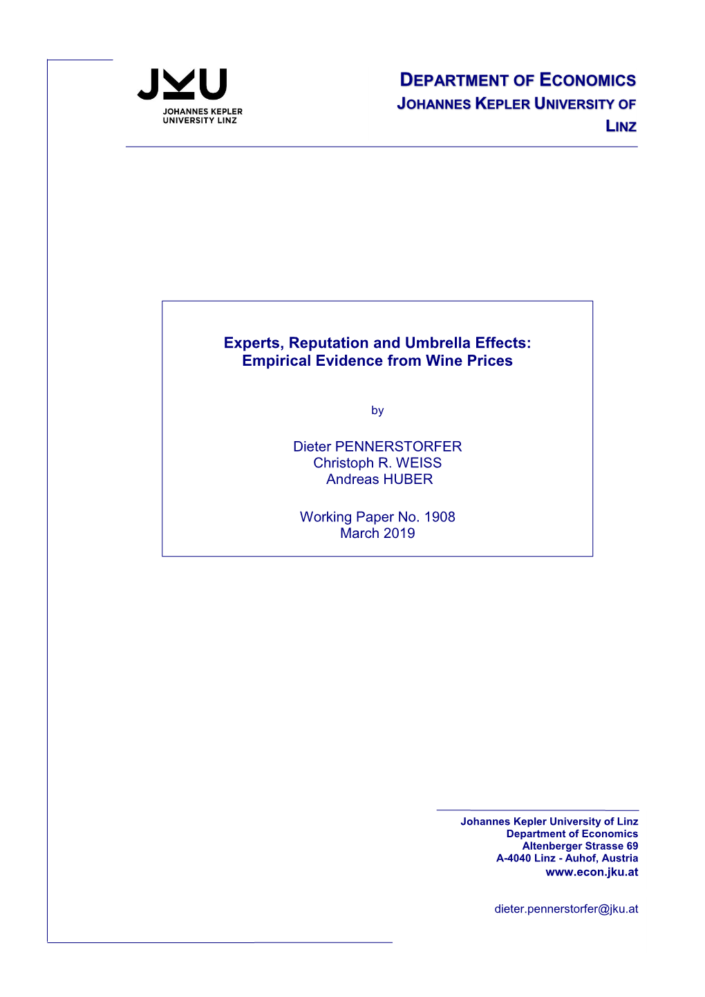 Experts, Reputation and Umbrella Effects: Empirical Evidence from Wine Prices