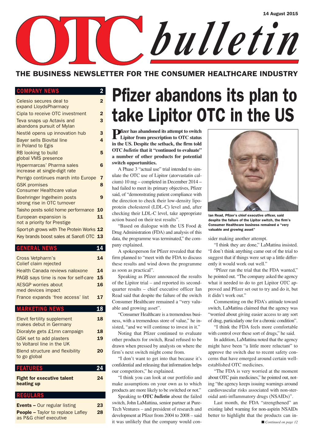 Pfizer Abandons Its Plan to Take Lipitor OTC in the US