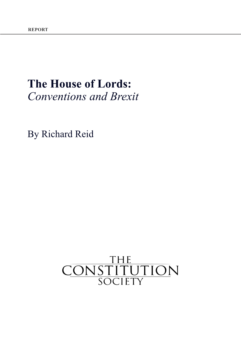 The House of Lords: Conventions and Brexit