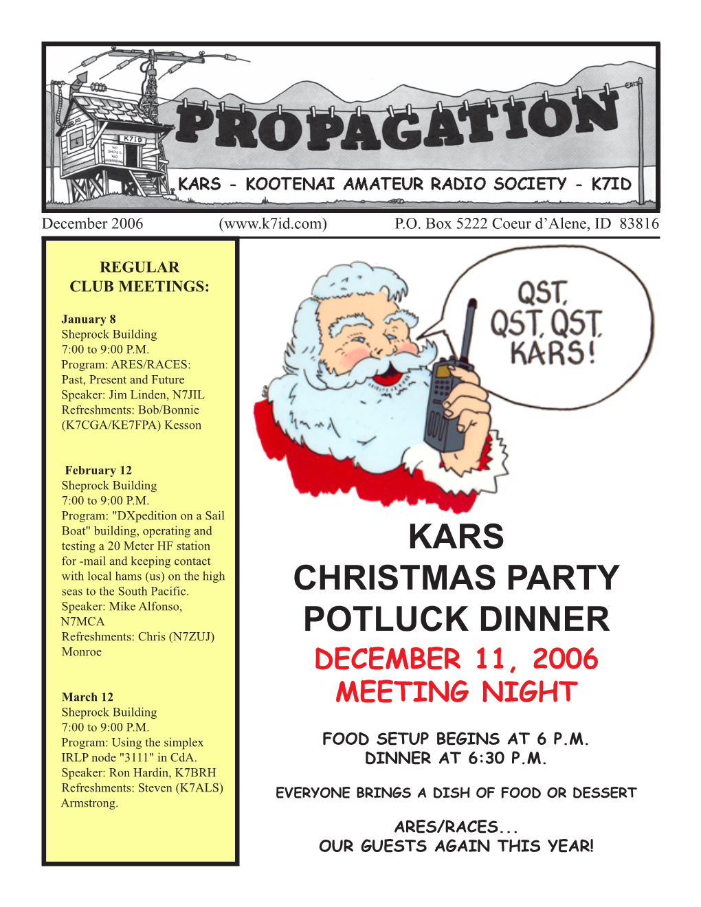 Kars Christmas Party Potluck Dinner