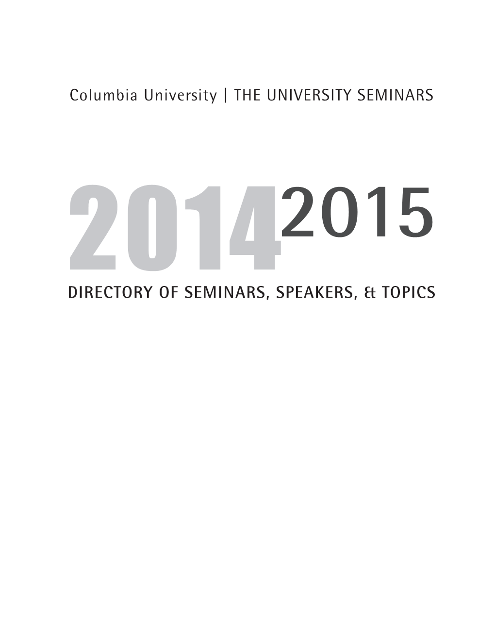 Directory of Seminars, Speakers, & Topics