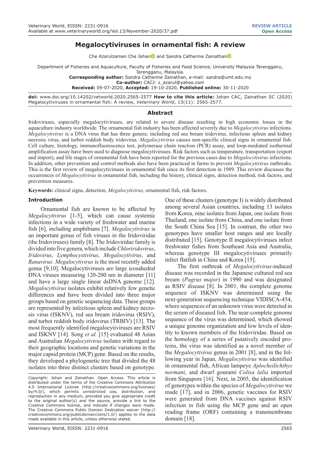 Megalocytiviruses in Ornamental Fish: a Review