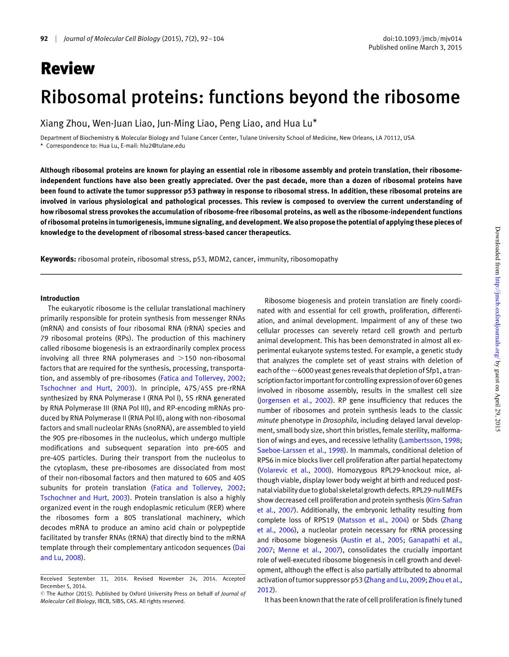 Functions Beyond the Ribosome