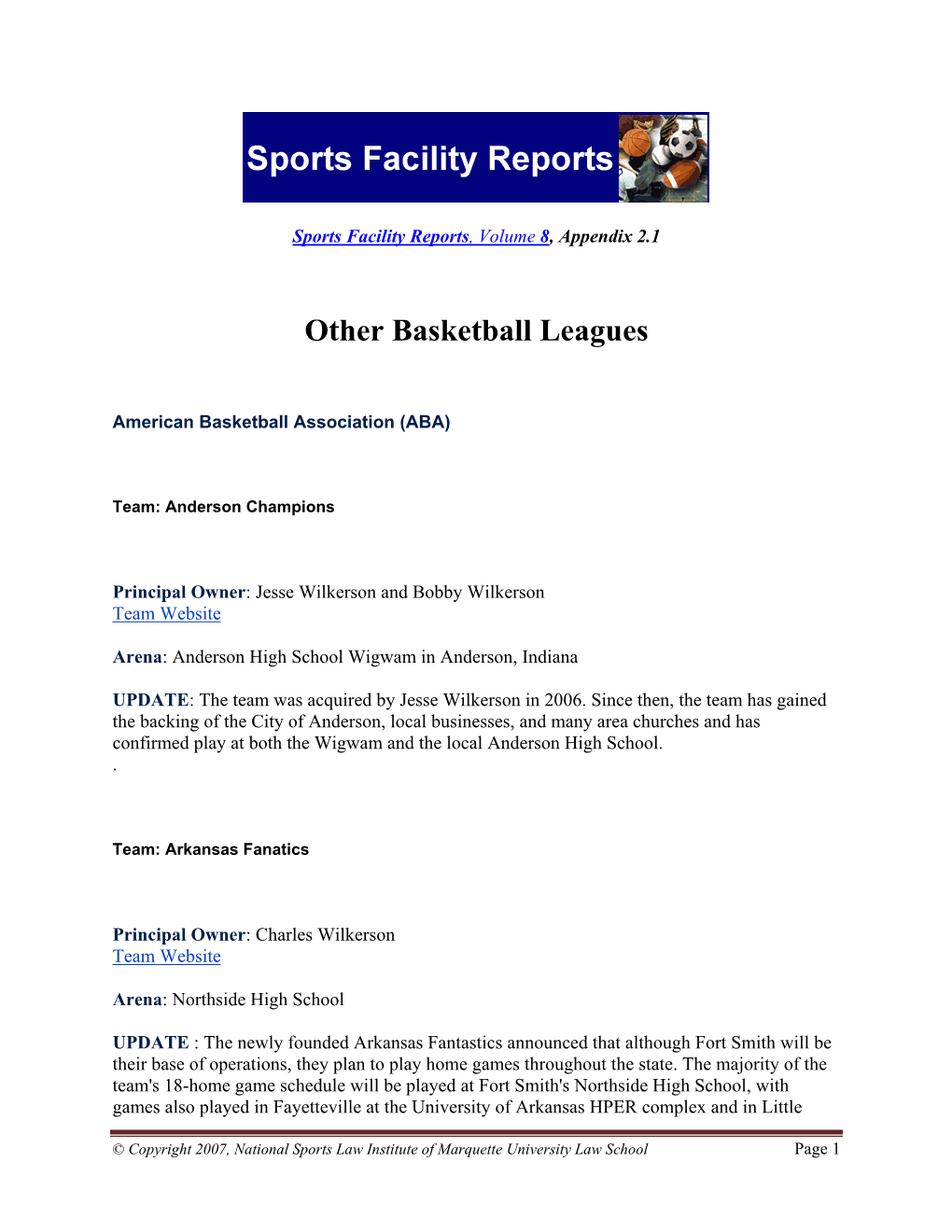 Other Basketball Leagues