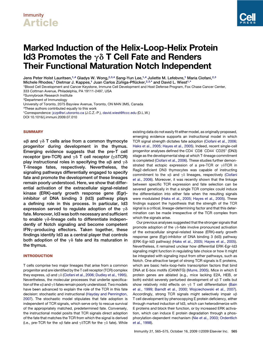 T Cell Fate and Renders Their Functional Maturation Notch Independent