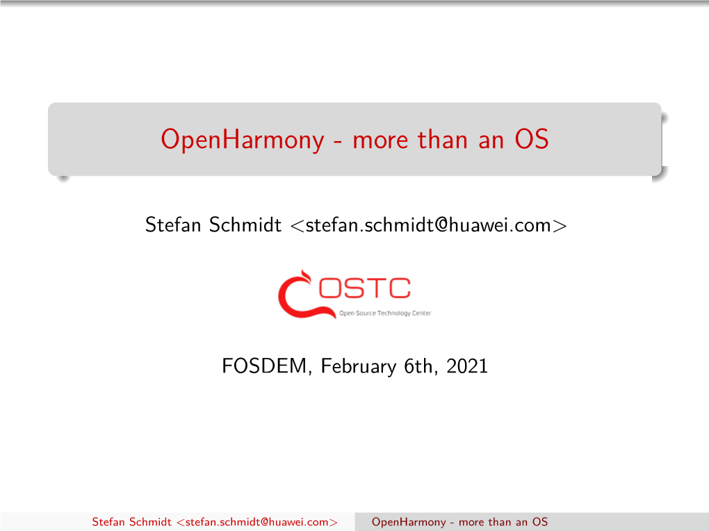 Openharmony - More Than an OS