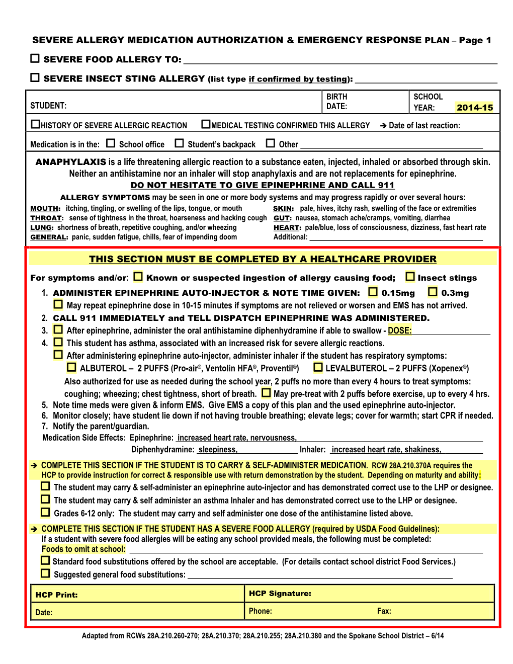 Severe Sting Allergy