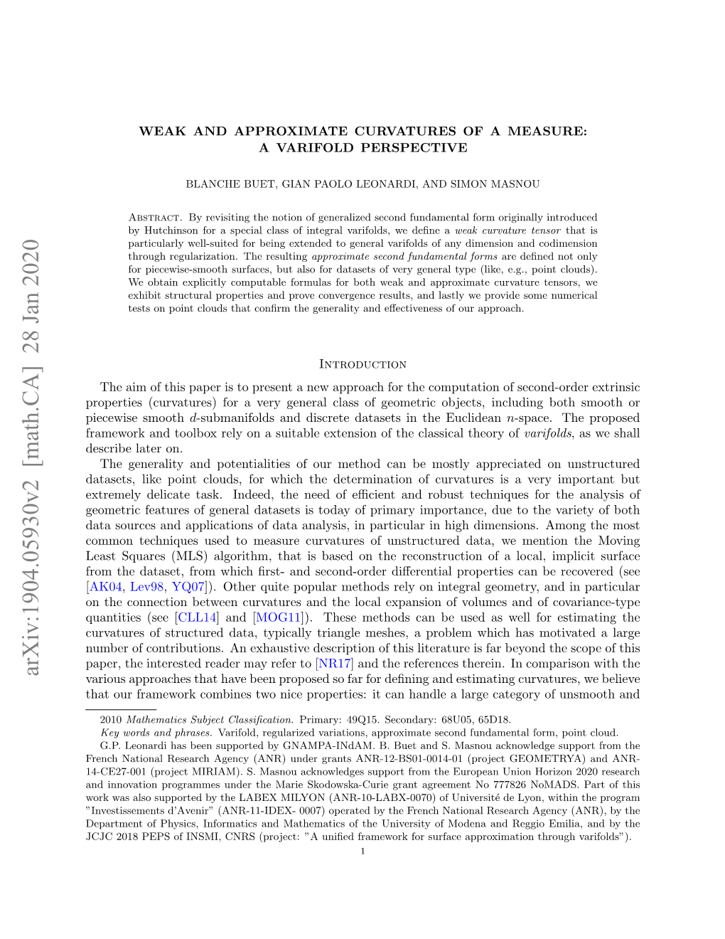 Weak and Approximate Curvatures of a Measure: a Varifold Perspective