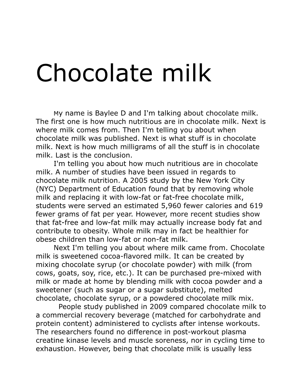 Chocolate Milk