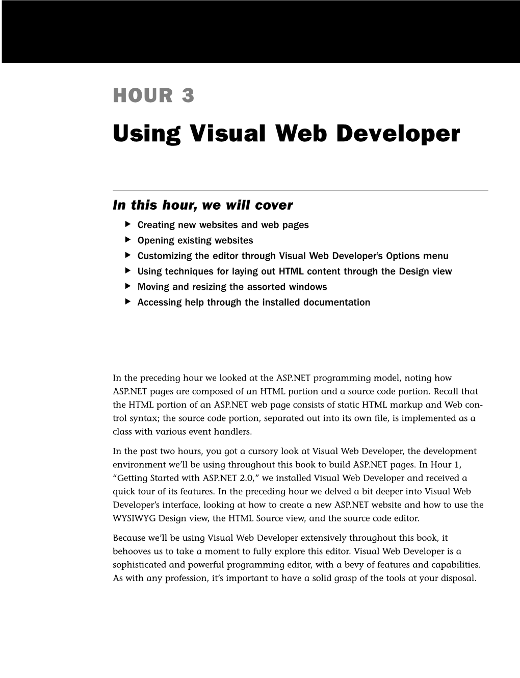 Using Visual Web Developer