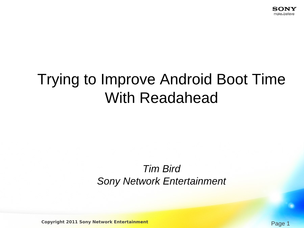 Trying to Improve Android Boot Time with Readahead