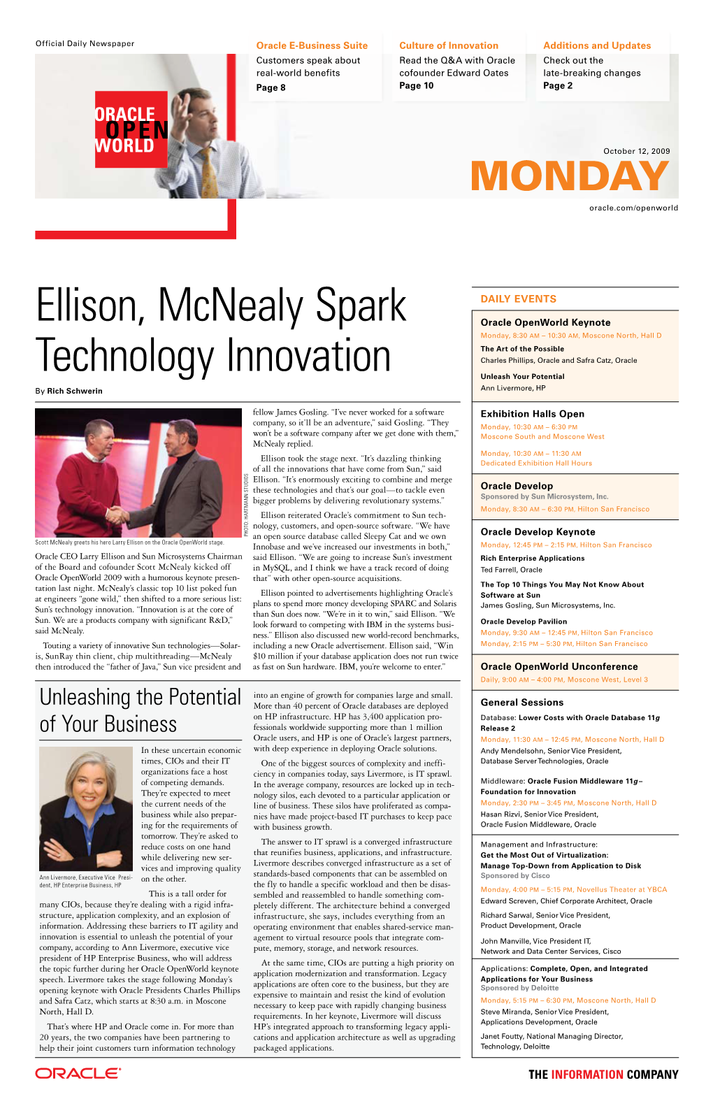 Ellison, Mcnealy Spark Technology Innovation