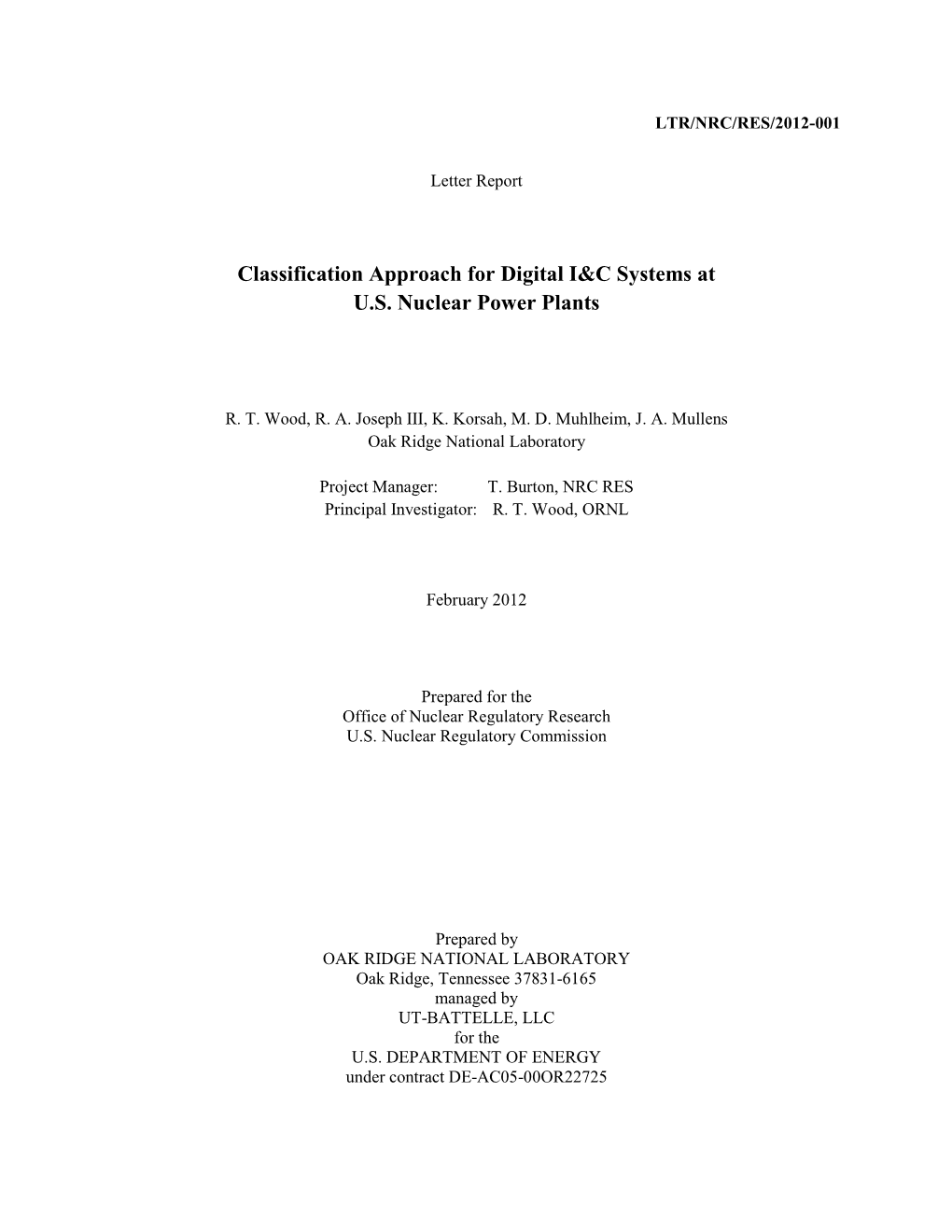 Classification Approach for Digital I&C