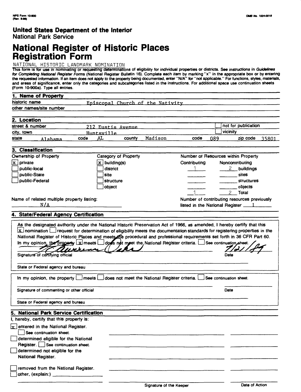 National Register of Historic Places Registration Form