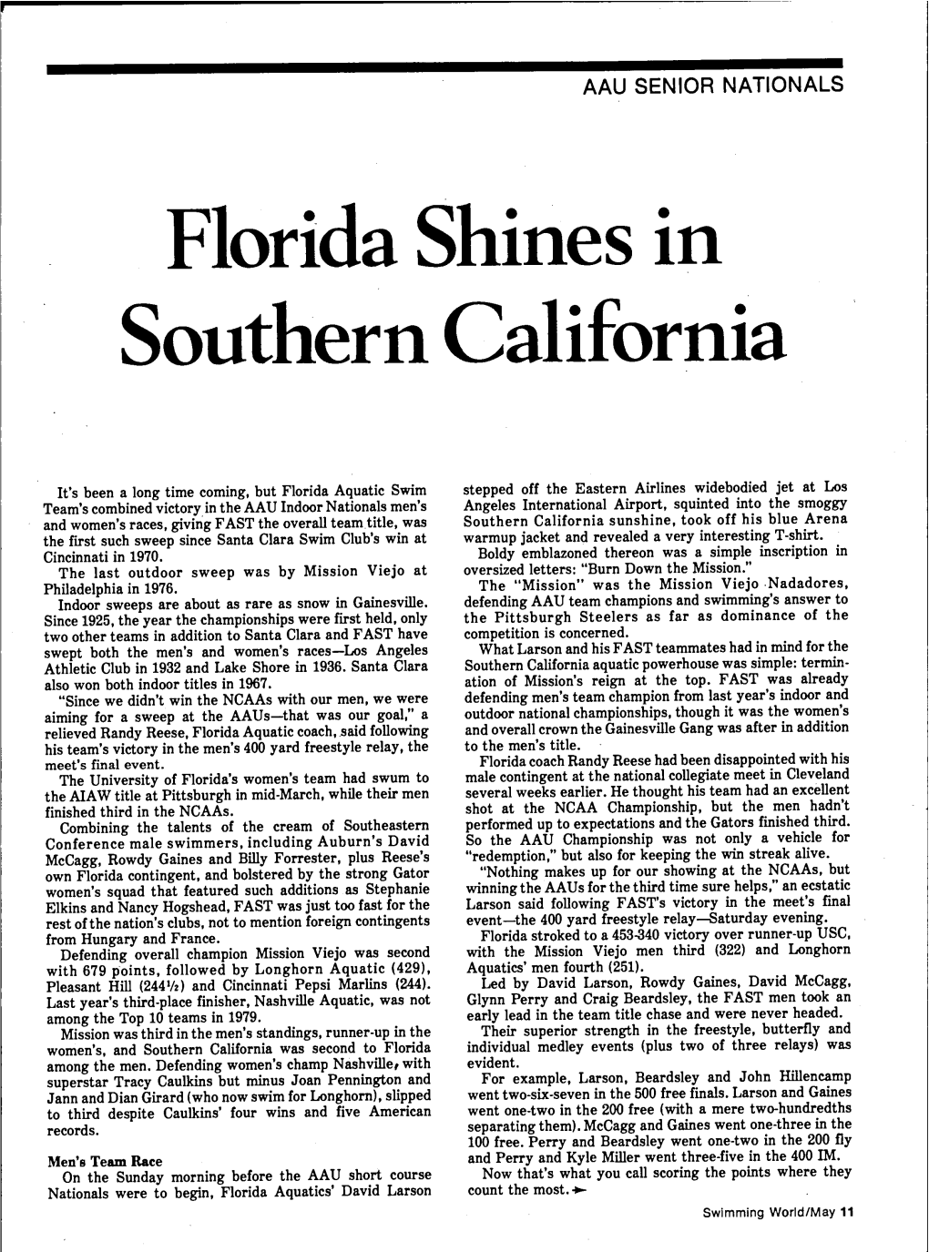 Florida Shines in Southern California