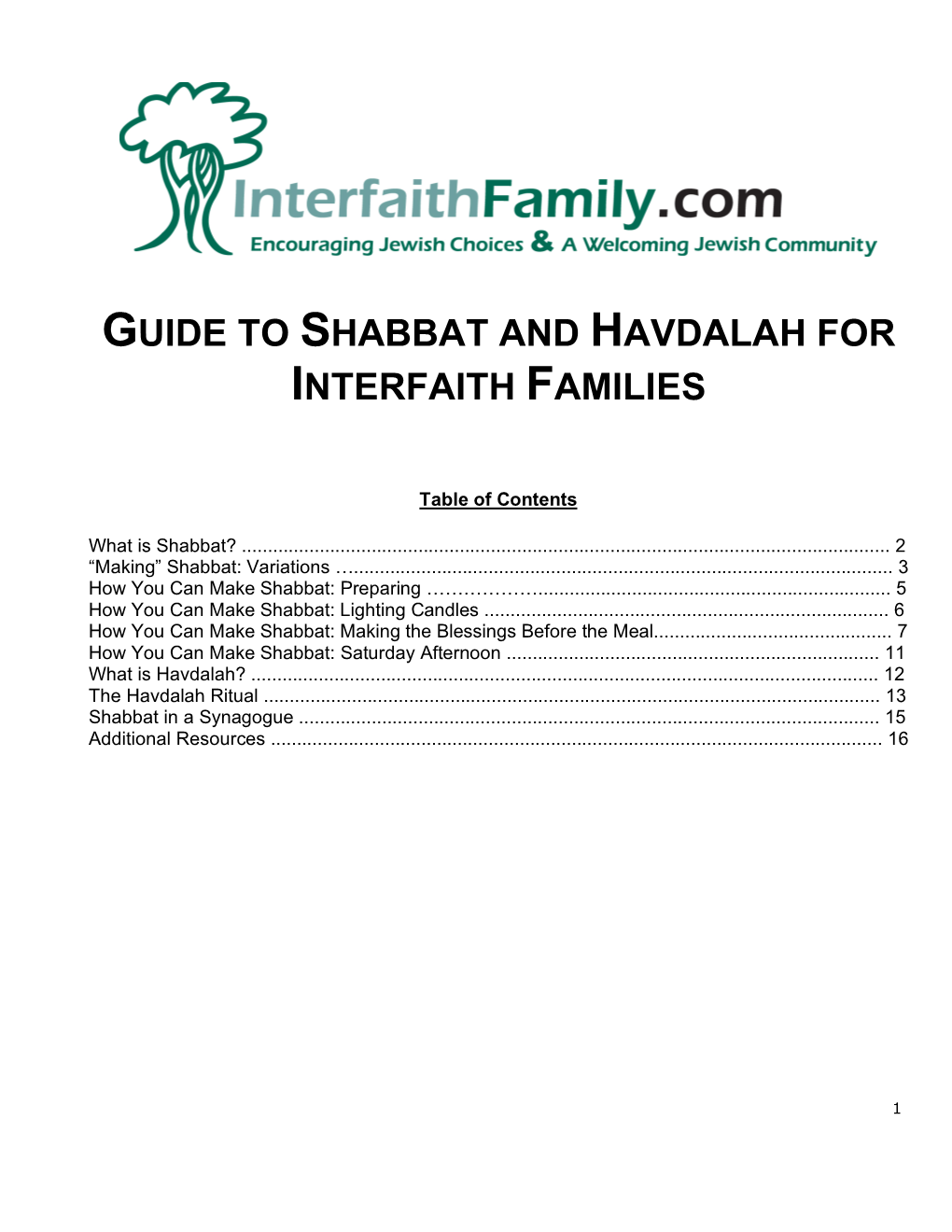 Guide to Shabbat and Havdalah for Interfaith Families
