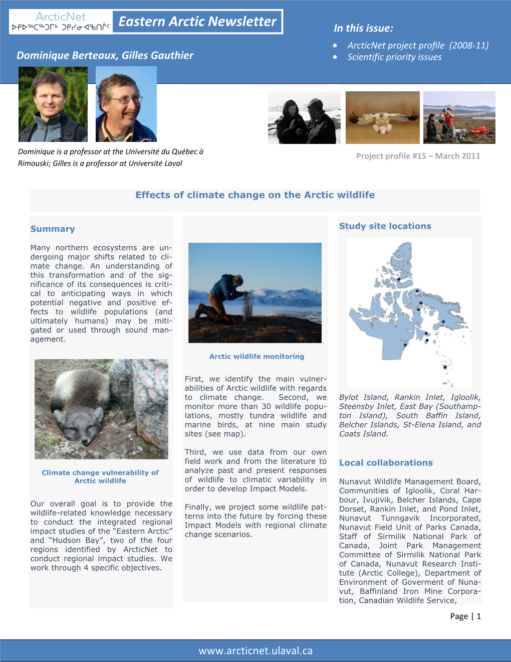 Arcticnet's Eastern Arctic Newsletter