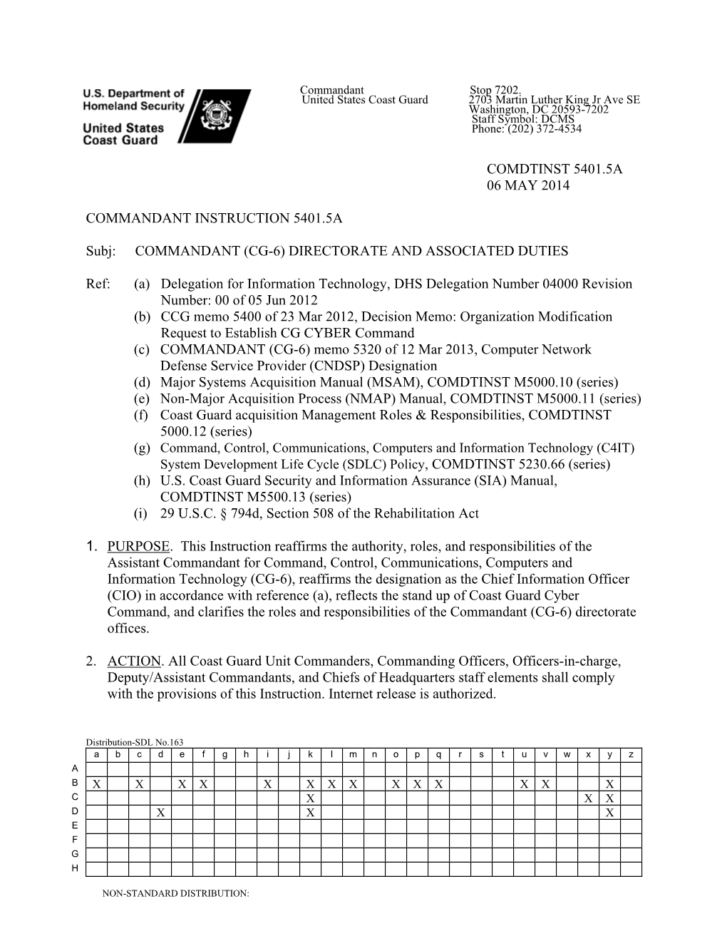 Cg-6) Directorate and Associated Duties