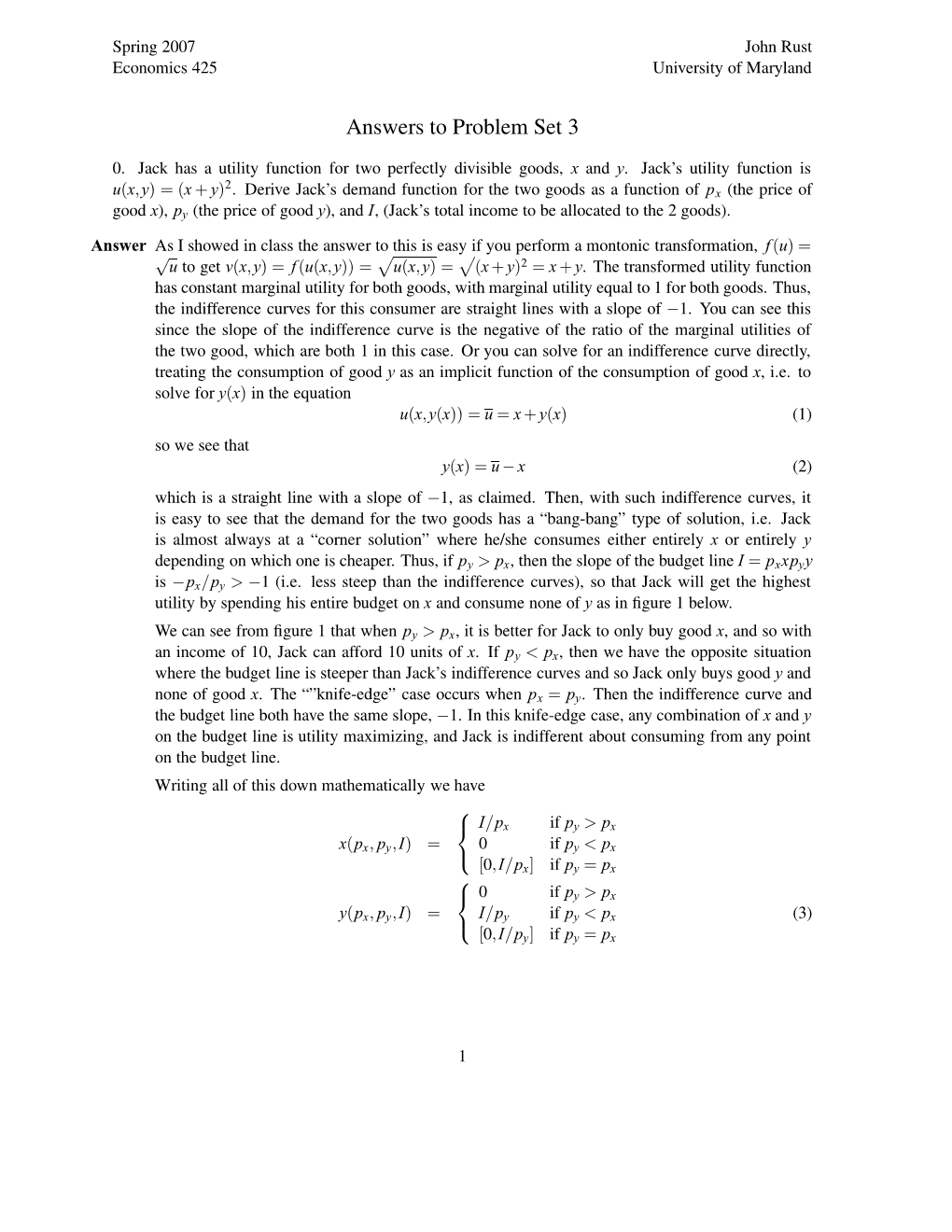 Answers to Problem Set 3