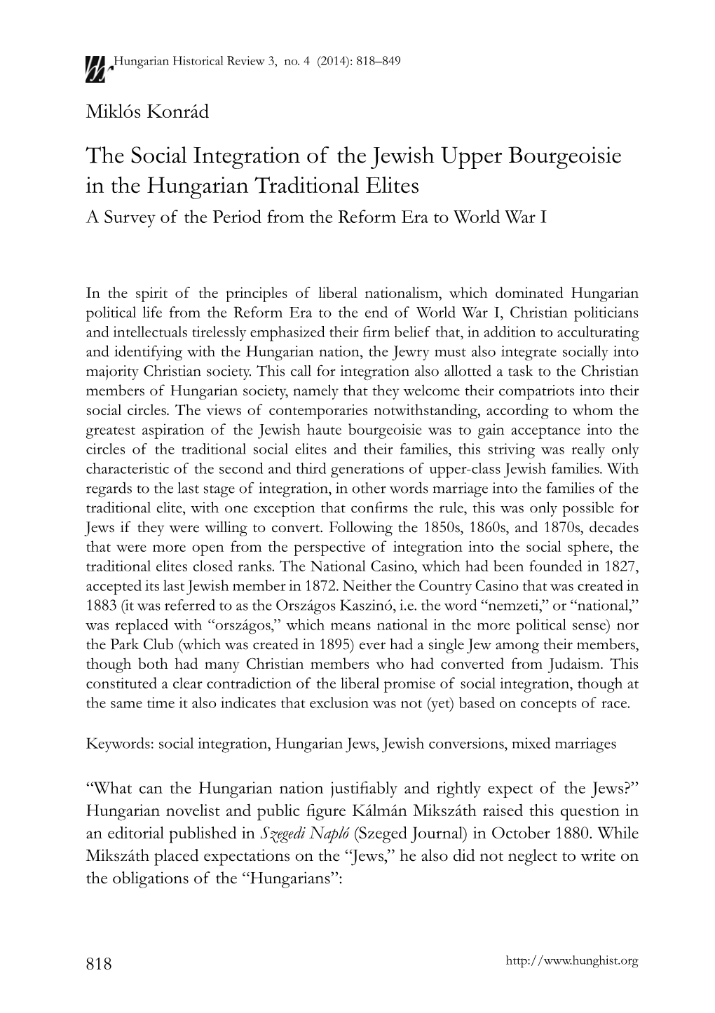 The Hungarian Historical Review