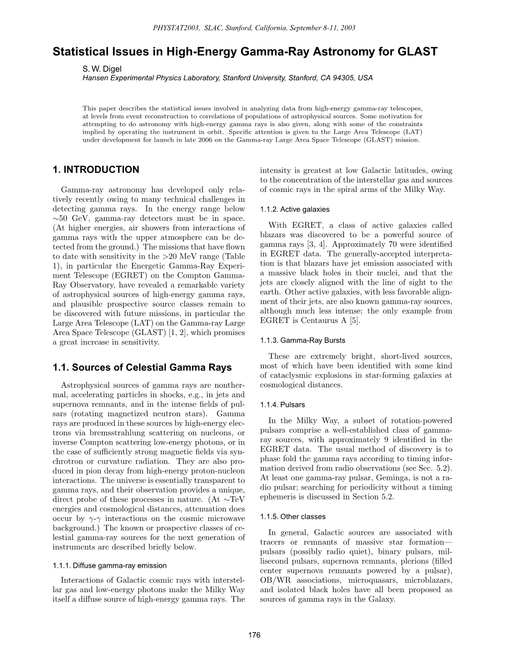 Statistical Issues in High-Energy Gamma-Ray Astronomy for GLAST S