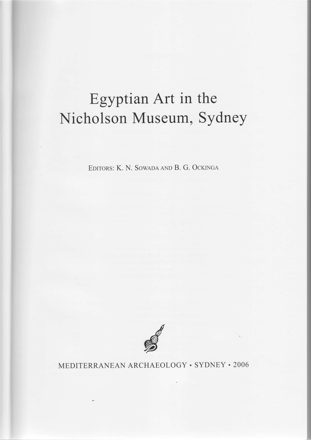 Egyptian Art in the Nicholson Museum, Sydney