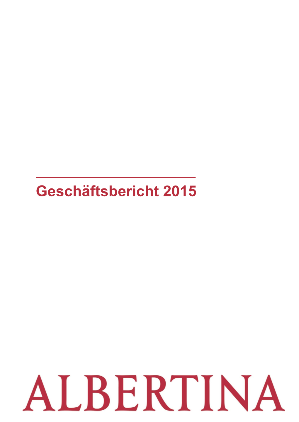 Geschäftsbericht 2015